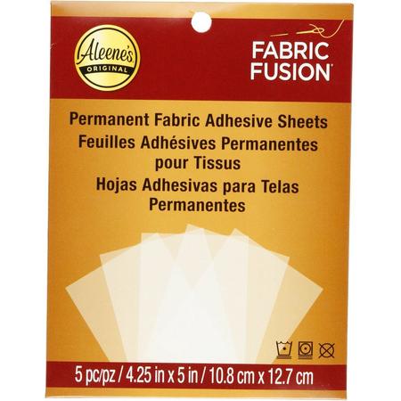 Aleenes Zelfklevend Vel - Fabric Fusion - Permanent Fabric Adhesive Sheets - 10.8x12.7cm - 5 stuks